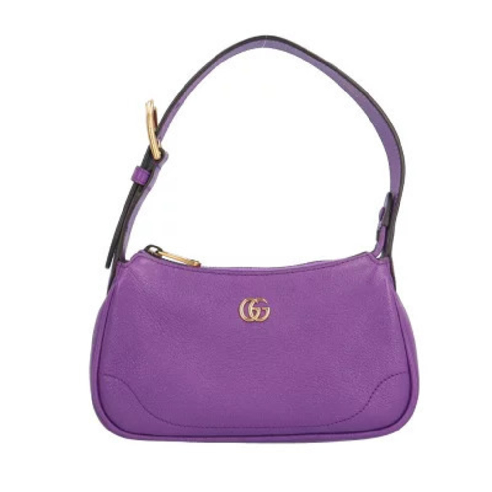 Gucci Aphrodite GG Marmont Handbag Leather Purple